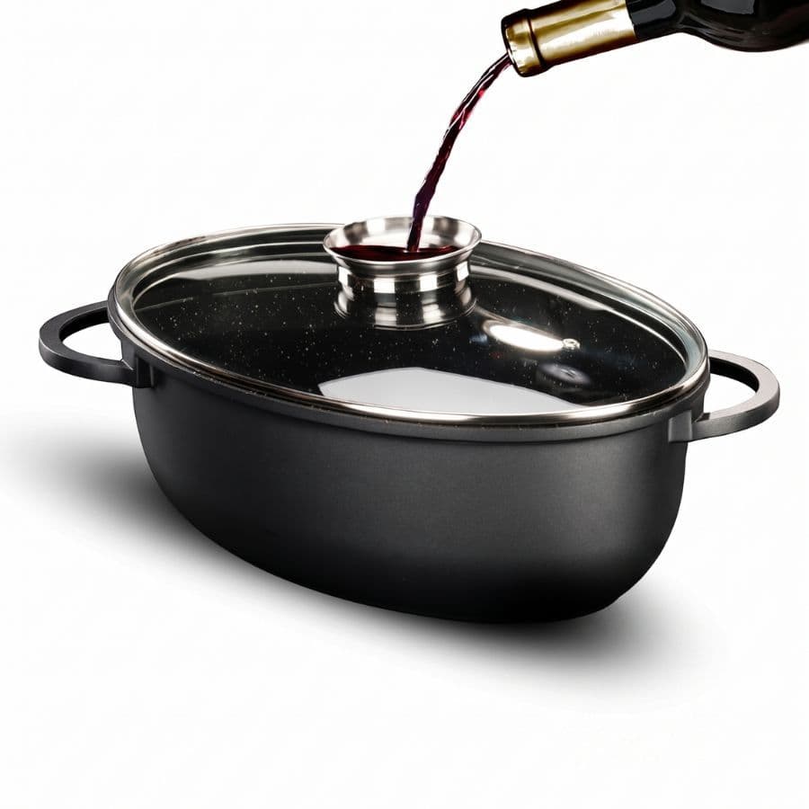 رستر بيضاوي مع غطاء عطري 8 لتر BLACK MARBLE