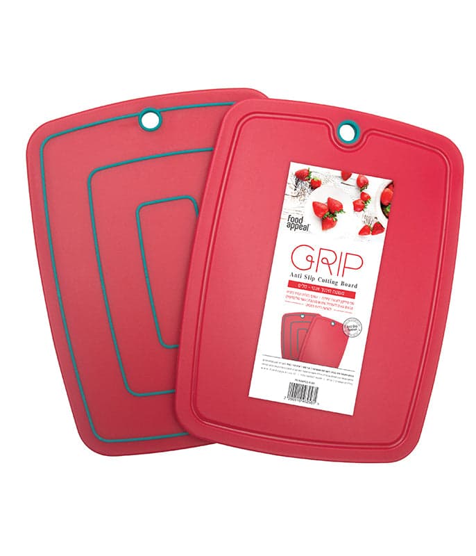 لوح تقطيع GRIP كبير 38x29 سم أحمر